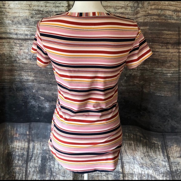 Striped Shirt Sleeve Top - Picture 3 of 7